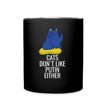 Ukraine cats don't like Putin either - Full Colour Mug - black - Front