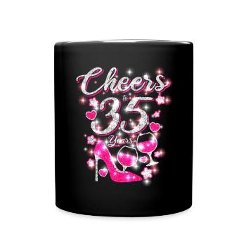 Wine birthday 35 years - Full Colour Mug - black - Front