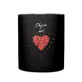 Physiotherapie mit Herz Physiotherapeut - Tasse einfarbig - Schwarz - Vorne