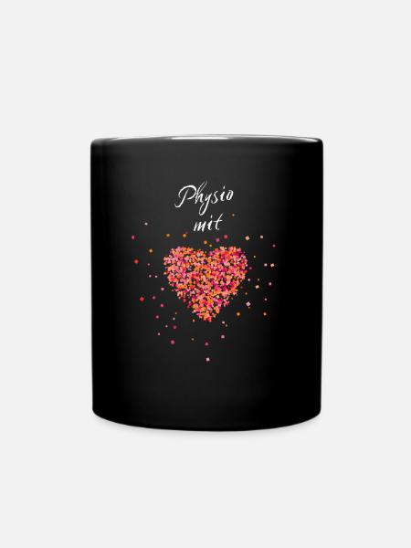 Physiotherapie mit Herz Physiotherapeut - Tasse einfarbig - Schwarz