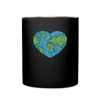 Earth Environment Climate Heart Climate Protection - Full Colour Mug - black - Front