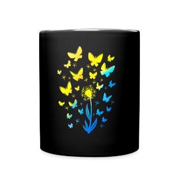 Ukraine Drapeau Papillons Ukraine Chemise - Mug uni - noir - Devant