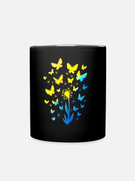 Ukraine Drapeau Papillons Ukraine Chemise - Mug uni - noir