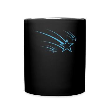 Shooting Stars Blue Design - Full Colour Mug - black - Front
