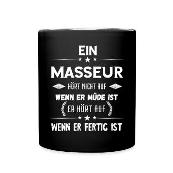Masseur Massage Therapeut Massieren Physiotherapie - Tasse einfarbig - Schwarz - Vorne