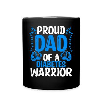 Diabetes Movement Ribbon Dad of a Warrior - Tasse einfarbig - Schwarz - Vorne