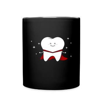 Zahnarzt Geschenk - Tasse einfarbig - Schwarz - Vorne