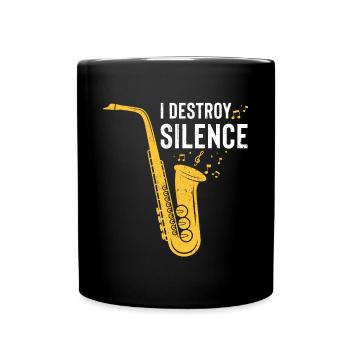 Jazz Cadeau Saxophone Instrument de Musique Musique à Vent - Mug uni - noir - Devant