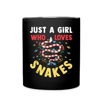 Schlange Giftig Kobra Reptilien Terrarium Snake - Tasse einfarbig - Schwarz - Vorne