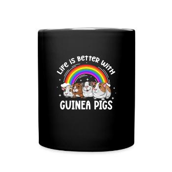 Meerschweinchen Haustier Guinea Pig Geschenk - Tasse einfarbig - Schwarz - Vorne