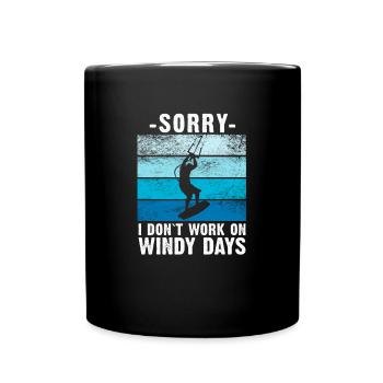 Kitesurfing Kite Surfen Windsurfen Kitesurfen Kite - Tasse einfarbig - Schwarz - Vorne