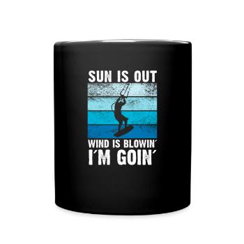 Kitesurfing Kite Surfen Windsurfen Kitesurfen Kite - Tasse einfarbig - Schwarz - Vorne