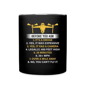 Drone - Tasse einfarbig - Schwarz - Vorne