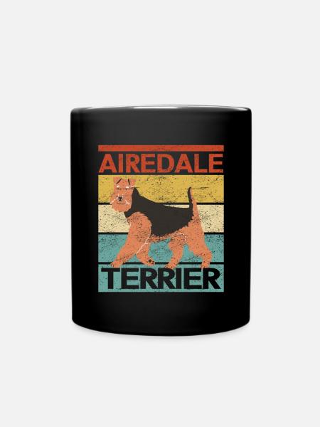 Airedale Terrier Hund Hundebesitzer Geschenk - Tasse einfarbig - Schwarz