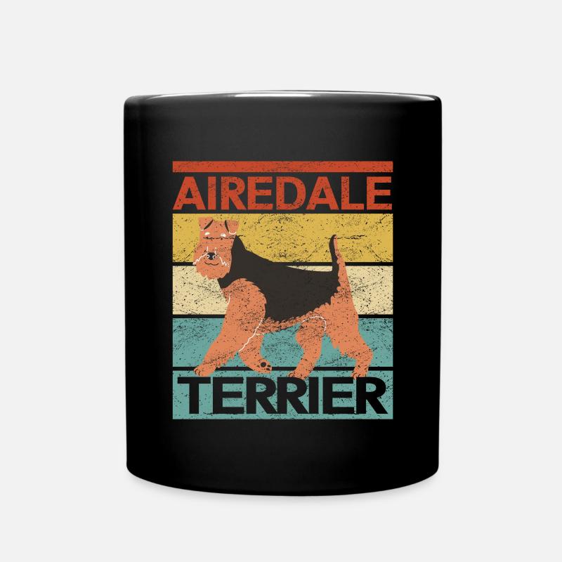 Airedale Terrier Hund Hundebesitzer Geschenk - Tasse einfarbig - Schwarz