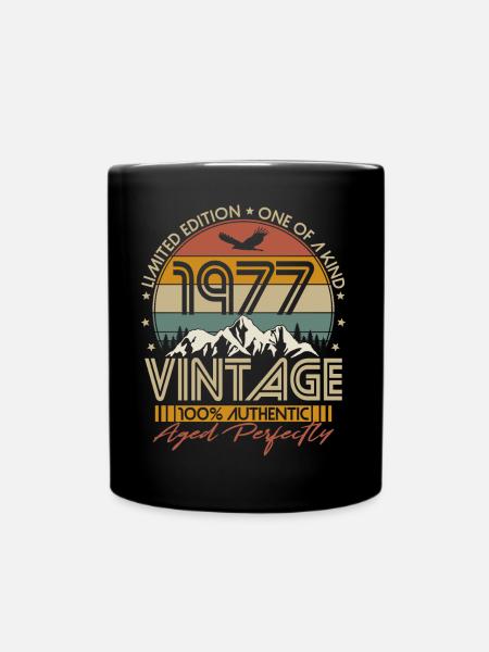 Vintage 1977 Vintage Anniversaire Rétro Cadeau - Mug uni - noir