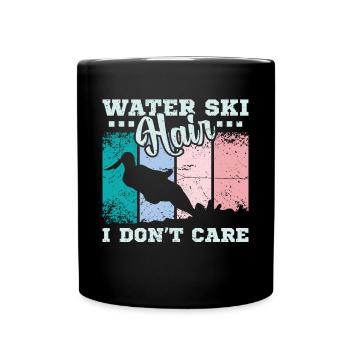 Water ski hair I don't care - Full Colour Mug - black - Front