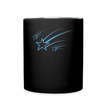 Blue shooting stars - Full Colour Mug - black - Front