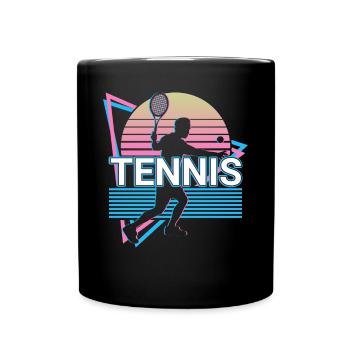 Tennisspieler Vaporwave Ästhetisches Retro-Geschen - Tasse einfarbig - Schwarz - Vorne