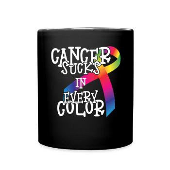 Sensibilisation au cancer Le cancer aspire toutes les couleurs - Mug uni - noir - Devant