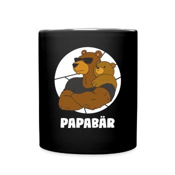 Vater Tochter Vater Sohn Bären Partner - Tasse einfarbig - Schwarz - Vorne
