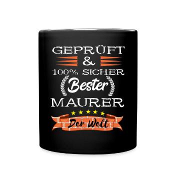 Bester Maurer Maurermeister Baustelle Bauarbeiter - Tasse einfarbig - Schwarz - Vorne
