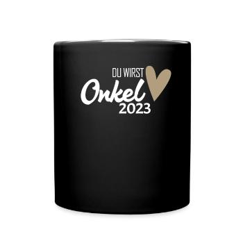 Onkel 2023 - Onkel werden - Tasse einfarbig - Schwarz - Vorne