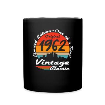 60. Geburtstag Original 1962 Vintage 1962 - Tasse einfarbig - Schwarz - Vorne