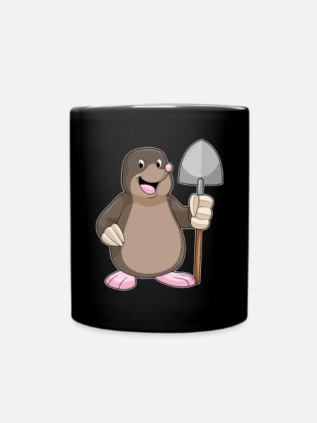 Maulwurf Bergarbeiter Schaufel Bergbau - Tasse einfarbig - Schwarz