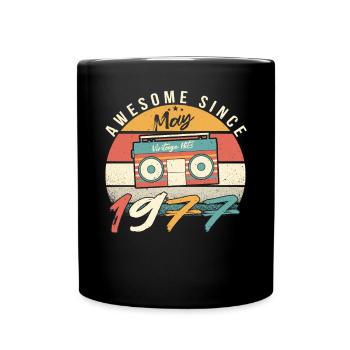 Geboren 1977 Mai - Tasse einfarbig - Schwarz - Vorne
