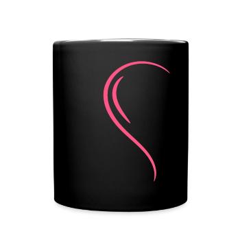 Half Heart Pink Love - Full Colour Mug - black - Front
