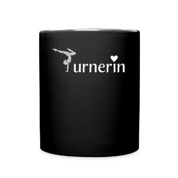 Turnerin Bodenturnen Gymnastik Akrobatik - Tasse einfarbig - Schwarz - Vorne