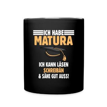 Maturanten Matura - Tasse einfarbig - Schwarz - Vorne