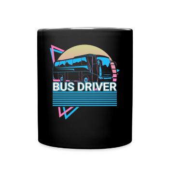 Bus drivers Bus ride Vaporwave Aesthetic Sound - Full Colour Mug - black - Front