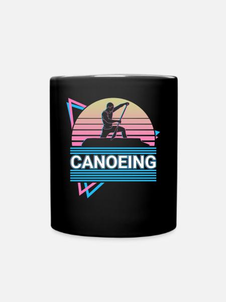 Kanufahren Kanu Vaporwave Ästhetisches Retro Gesch - Tasse einfarbig - Schwarz