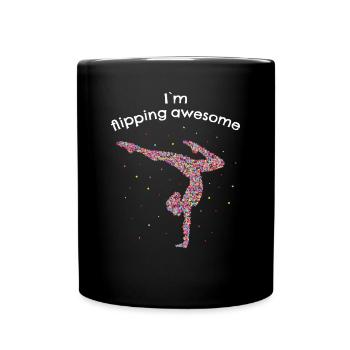 Flipping Awesome Turnen Bodenturnen - Tasse einfarbig - Schwarz - Vorne