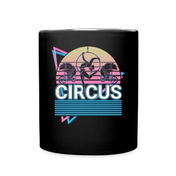 Zirkus Turner Akrobat Vaporwave Ästhetisches Gesch - Tasse einfarbig - Schwarz - Vorne