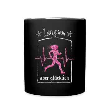Runner Jogging Running Sport Heartbeat - Full Colour Mug - black - Front