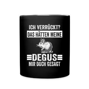 Deguhalter Degus Degu - Tasse einfarbig - Schwarz - Vorne