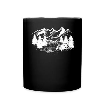 Camping Camper Camp Outdoor Nature - Full Colour Mug - black - Front