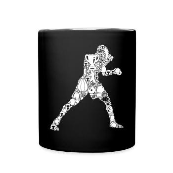Boxen Boxer Jungen Kinder Männer - Tasse einfarbig - Schwarz - Vorne