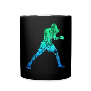 Boxen Boxer Jungen Kinder Männer - Tasse einfarbig - Schwarz - Vorne