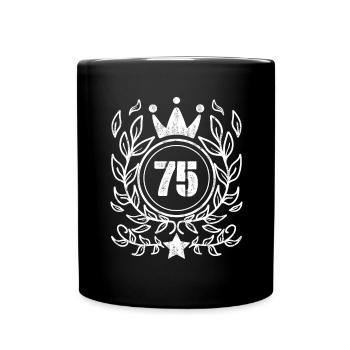 75 Number Crown Wreath - Full Colour Mug - black - Front