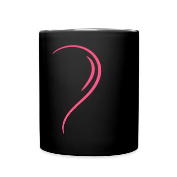 Half Heart Pink Love - Full Colour Mug - black - Front