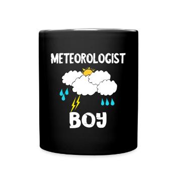 Meteorologe Junge Wetter Metorologie Sturm Wetterf - Tasse einfarbig - Schwarz - Vorne