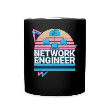 Network Engineer Vaporwave Aesthetic Retro-Ges - Full Colour Mug - black - Front