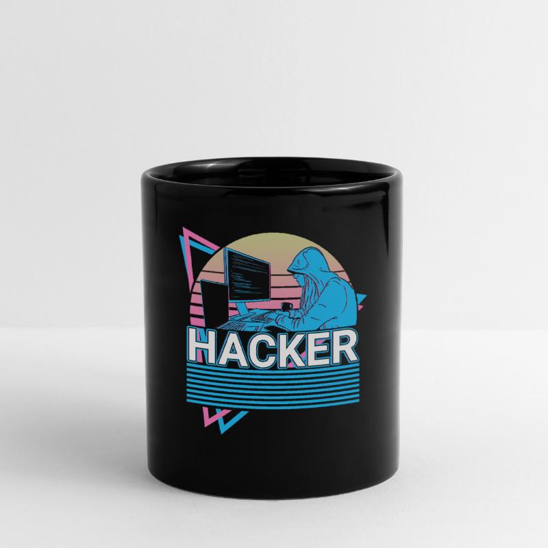 Hacker Coding Programmierer Vaporwave Ästhetisches Tasse einfarbig