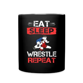 Wrestling Wrestler Wrestling Catchen Ring Fight - Full Colour Mug - black - Front
