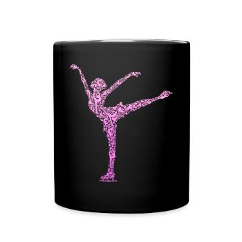Eiskunstlauf Eiskunstläuferin Schlittschuhe - Tasse einfarbig - Schwarz - Vorne