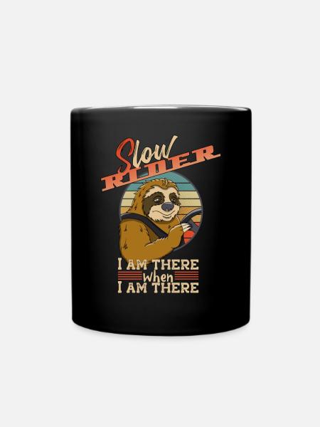 Slow Rider Sloth Motoriste Drôle De Dicton - Mug uni - noir